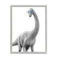 thumbnail image 1 of Stupell Industries Cute Monochrome Longneck Dinosaur Blue Glasses Design, 16 x 20, Design by Annalisa Latella, 1 of 6