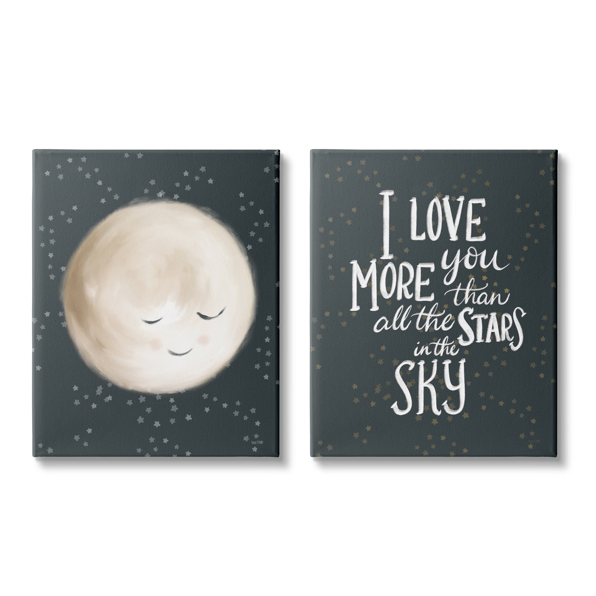 Stupell Industries Cute Moon Starry Night Sky I Love You Phrase , 16 x 20, Design by House Fenway