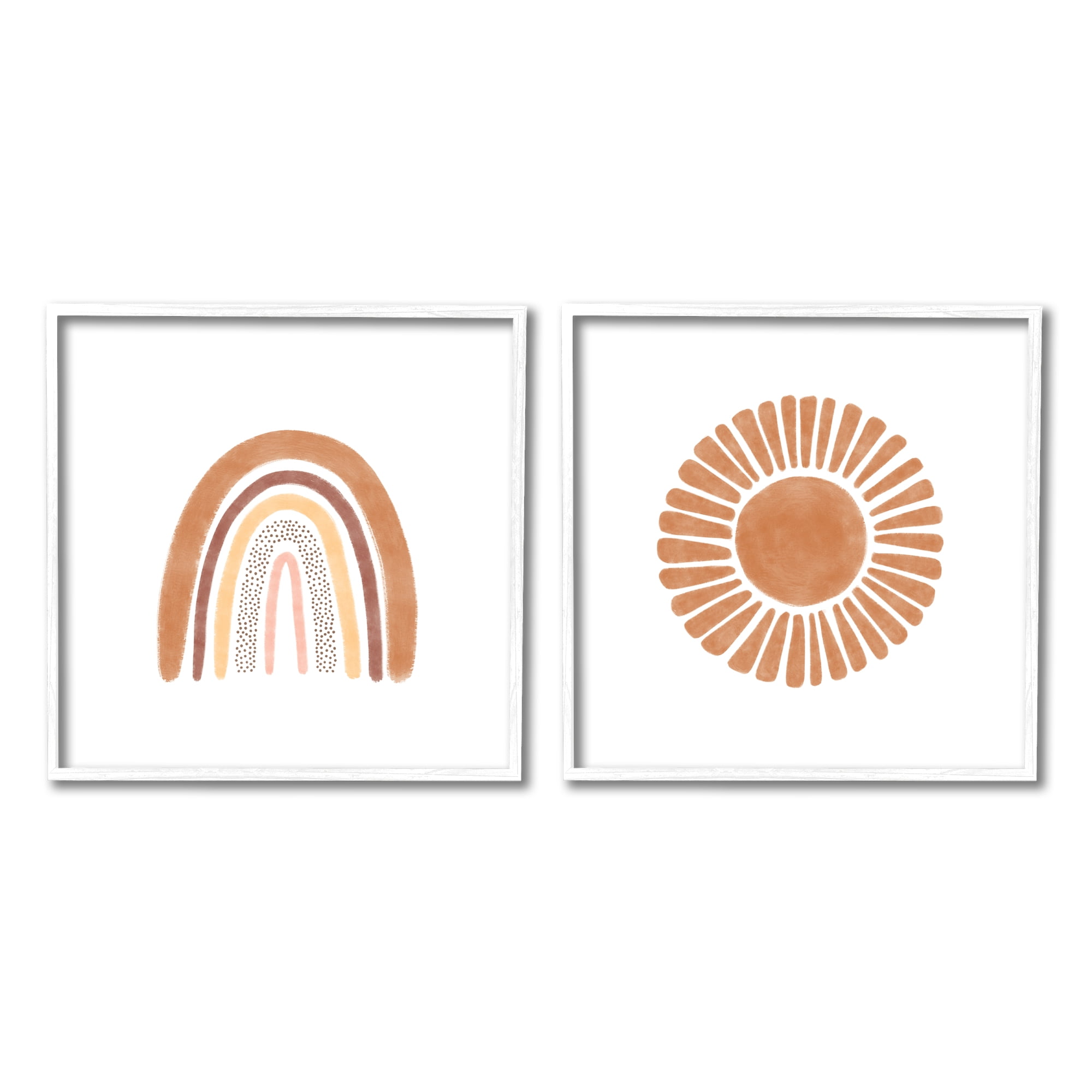 Stupell Industries Cute Patterned Rainbow and Sun Boho Kids Doodle,17 x 17, Design by Taylor Shannon Designs