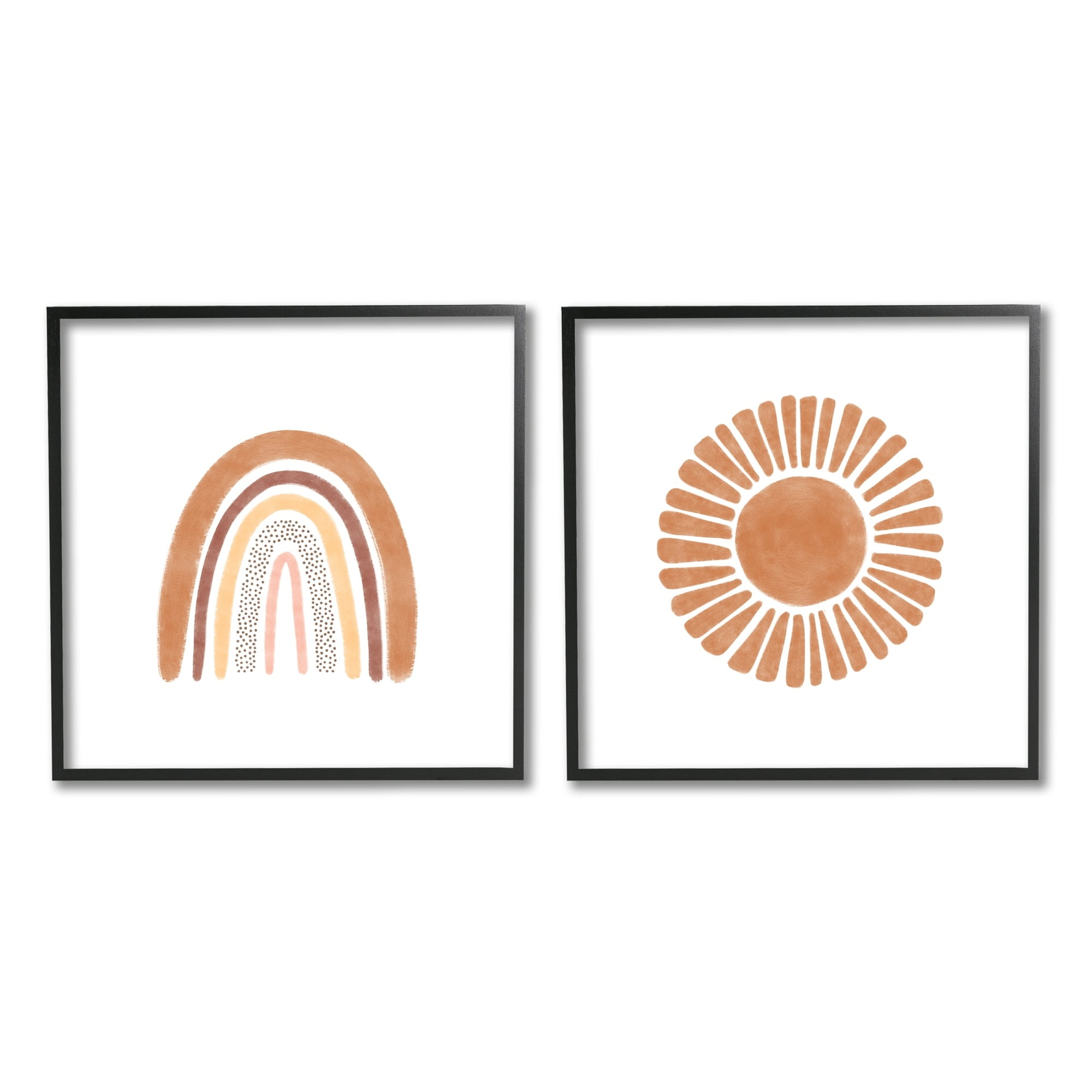 Stupell Industries Cute Patterned Rainbow and Sun Boho Kids Doodle,24 x 24, Design by Taylor Shannon Designs