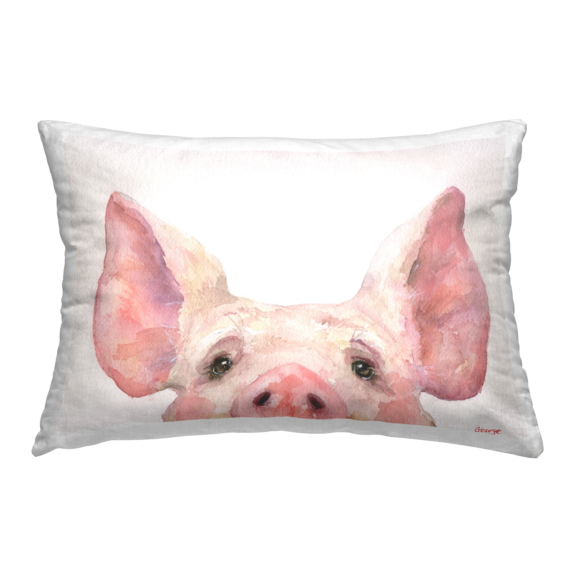Stupell Industries Cute Piglet Face Decorative Printed Throw Pillow Design by GeorgeDyachenkoArt