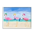 thumbnail image 1 of Stupell Industries Cute Pink Flamingos Beach Attire Strolling Coast Illustration , 14 x 11, Design by Julie Derice, 1 of 5
