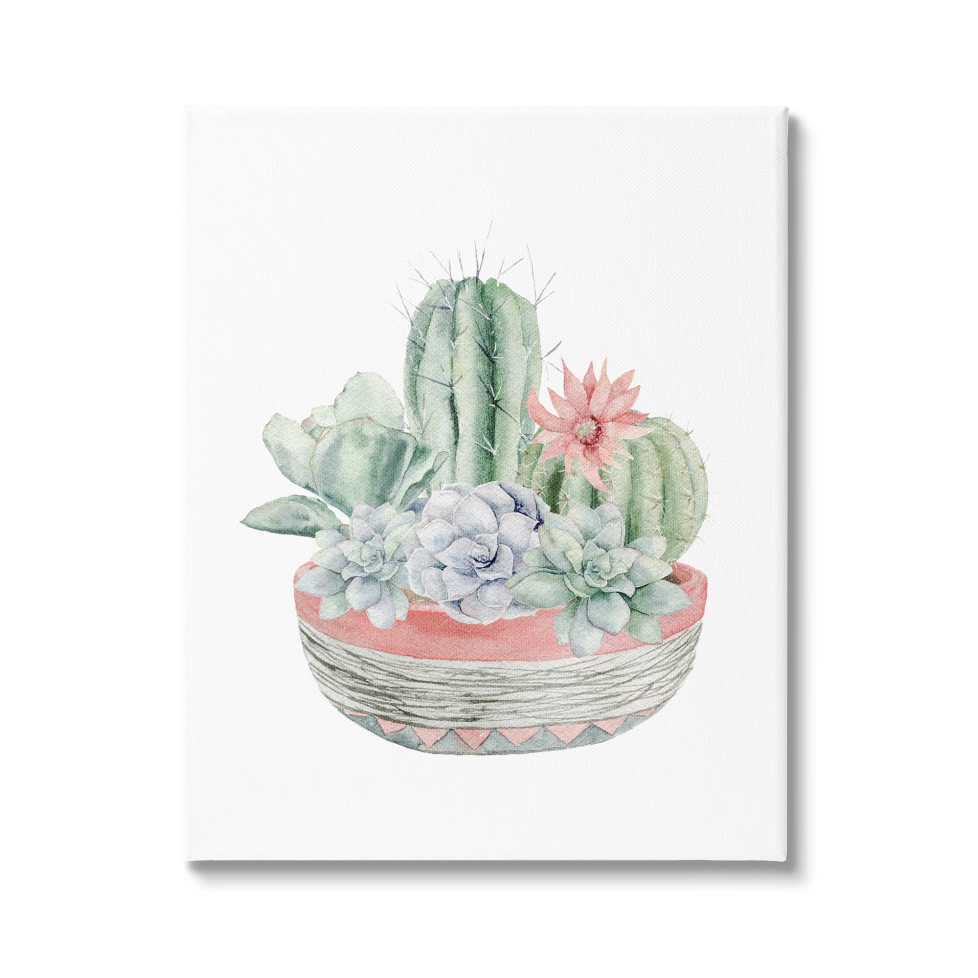 Stupell Industries Cute Potted Cactus Blossom Succulent Arrangement Design, 16 x 20, Design by Mela Fay