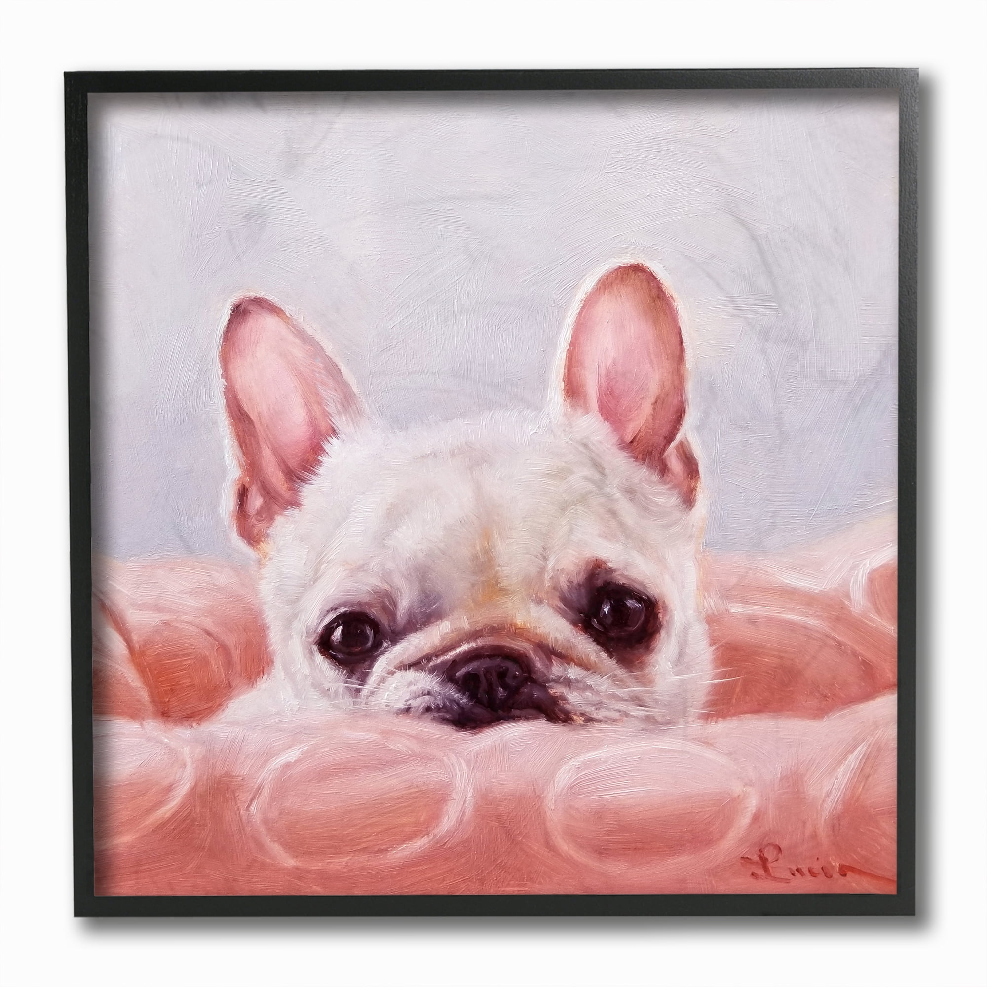 Stupell Industries Cute Puppy Portrait Dog Pet Painting Framed Wall Art by Lucia Heffernan