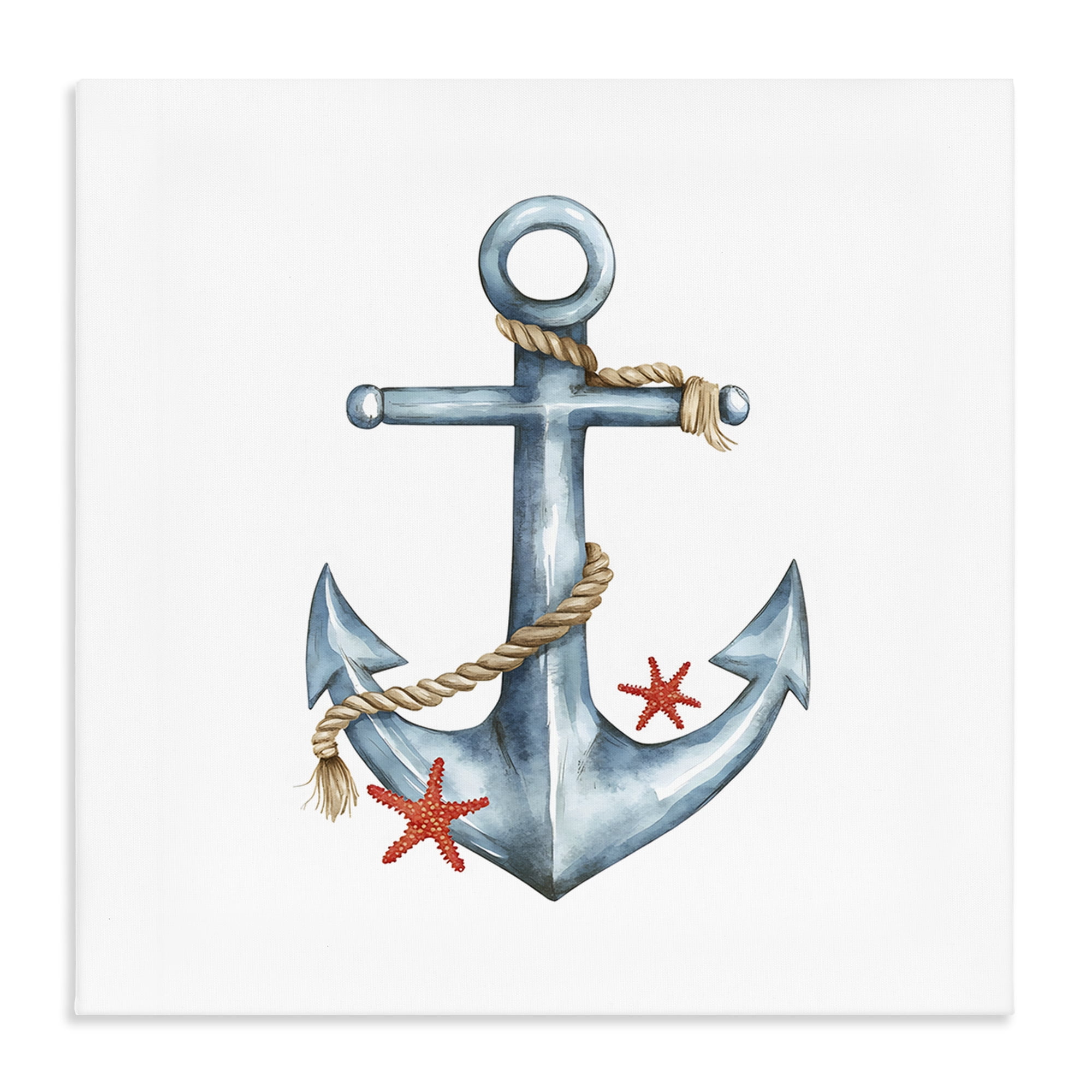 Stupell Industries Cute Sailor Anchor with Starfish Canvas Wall Art, design by LSR Design Studio