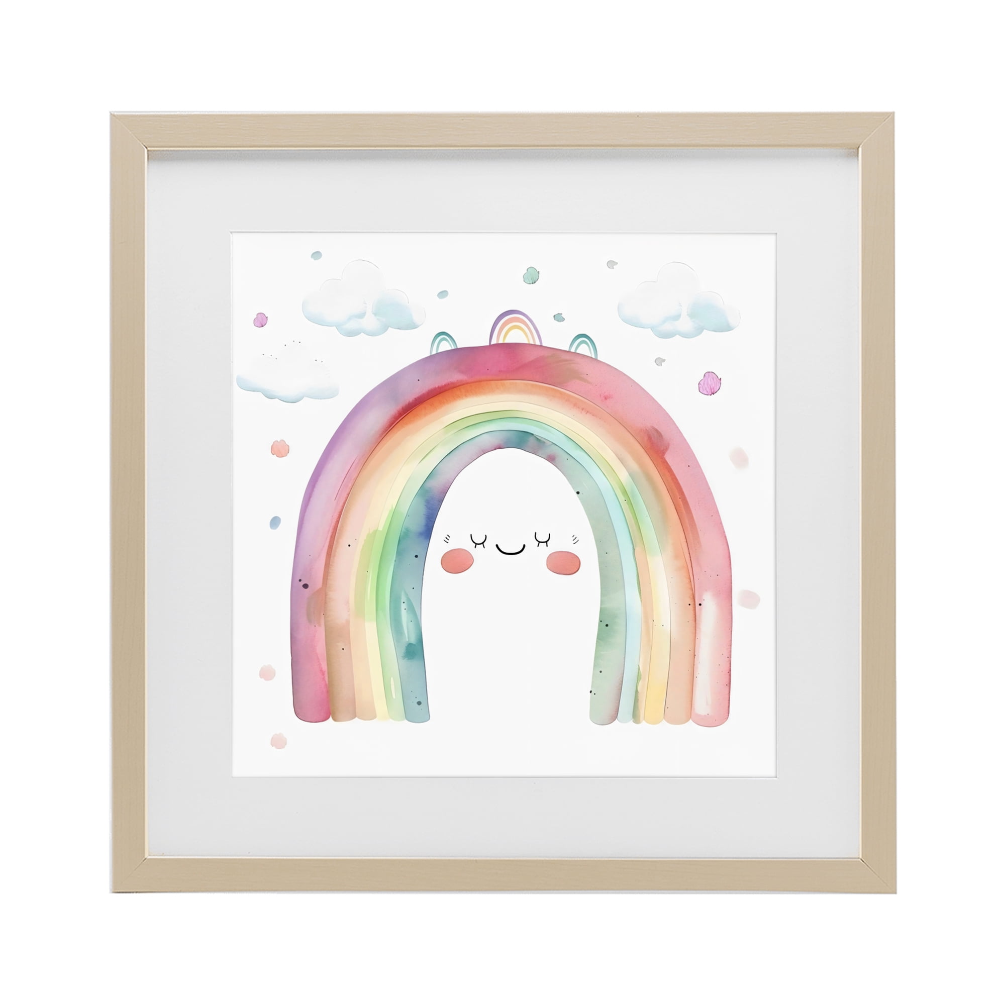 Stupell Industries Cute Smiling Rainbow Birch Framed Print Under Glass, design by Creative Studio