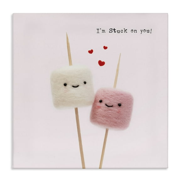 Stupell Industries Cute Stuck On You Food & Beverage Painting Wrapped Canvas Art Print Wall Art, 17 x 17