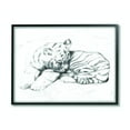 thumbnail image 1 of Stupell Industries Cute Tiger Cat Baby Animal Neutral Gray Drawing Design Framed Wall Art by Daphne Polselli, 1 of 1