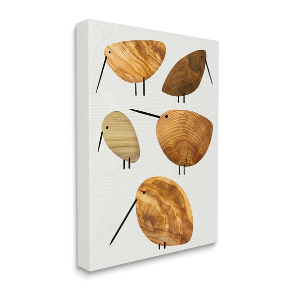 Stupell Industries Cute Tree Patterned Birds Abstract Rustic Animal Canvas Wall Art by Daphne Polselli