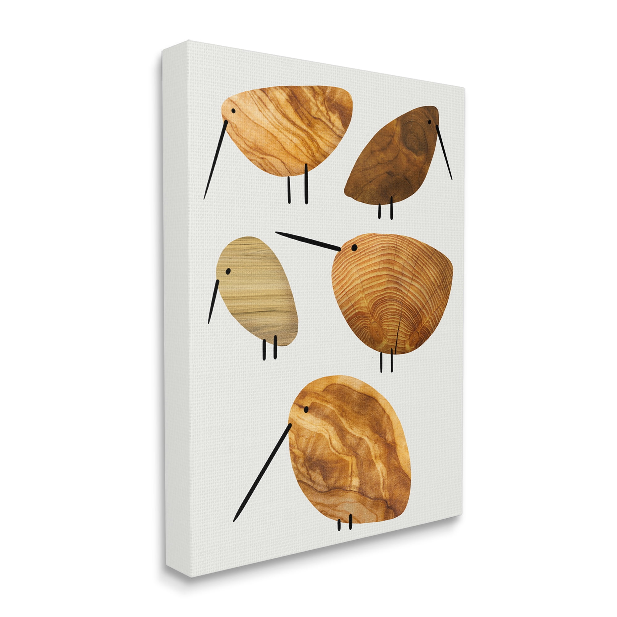Stupell Industries Cute Tree Patterned Birds Abstract Rustic Animal Canvas Wall Art by Daphne Polselli