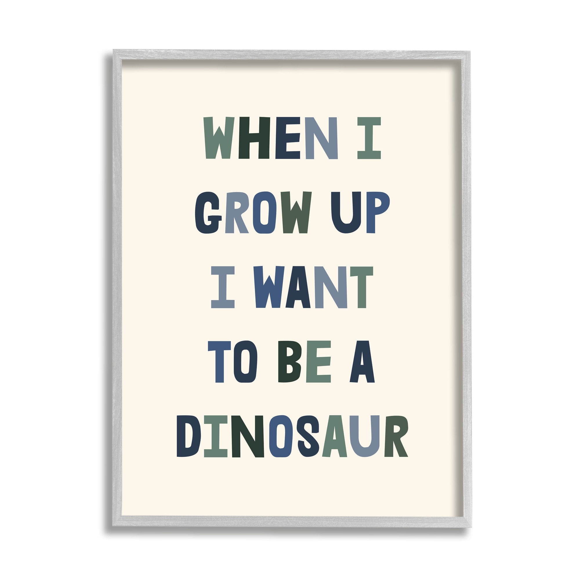 Stupell Industries Cute Want To Be Dinosaur Quote Text Simple, 16 x 20, Design by Lil' Rue