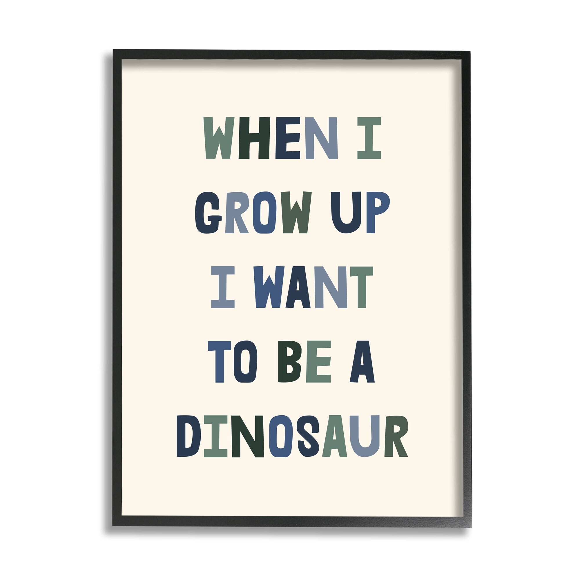 Stupell Industries Cute Want To Be Dinosaur Quote Text Simple, 16 x 20, Design by Lil' Rue
