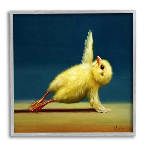 Stupell Industries Cute Yellow Chick Stretching Yoga Detailed Painting , 12 x 12, Design by Lucia Heffernan