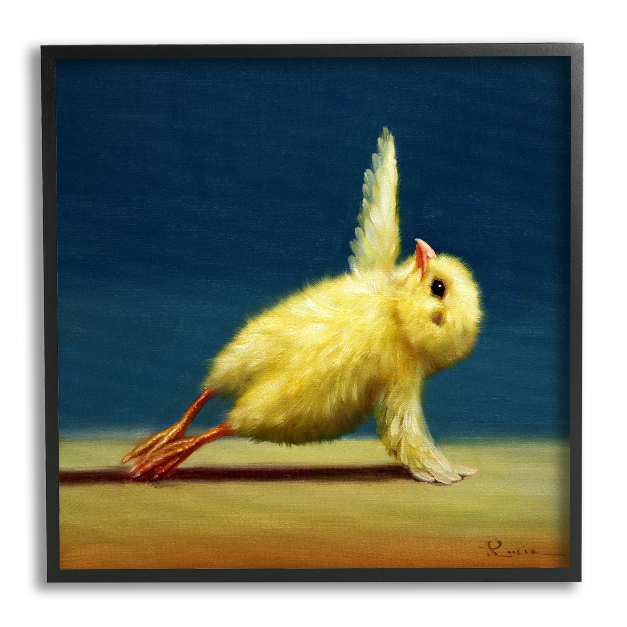 Stupell Industries Cute Yellow Chick Stretching Yoga Detailed Painting , 12 x 12, Design by Lucia Heffernan