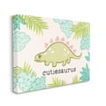thumbnail image 1 of Stupell Industries Cutiesaurus Dinosaur Kids Pink Green Design Canvas Wall Art by Daphne Polselli, 1 of 5