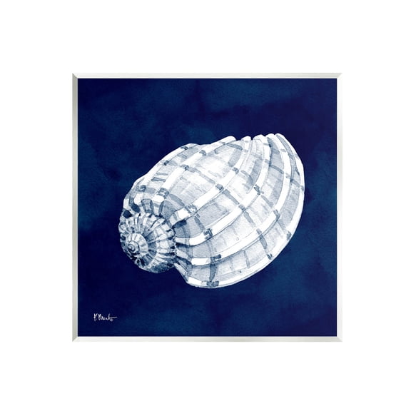 Stupell Industries Cyanotype Shells Coastal Illustration Graphic Art Unframed Art Print Wall Art, Design by Paul Brent