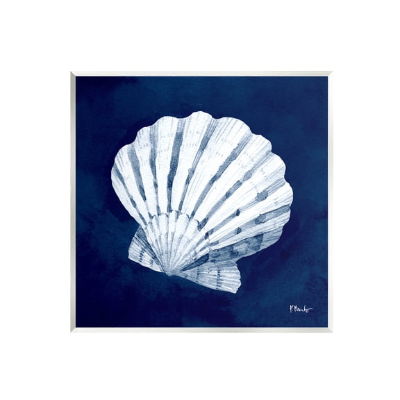 Stupell Industries Cyanotype Shells Traditional Scallop Graphic Art Unframed Art Print Wall Art, Design by Paul Brent