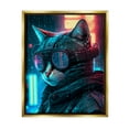 thumbnail image 1 of Stupell Industries Cybercat Futuristic Animal Goggles Animals & Insects Painting Gold Floater Framed Art Print Wall Art, 1 of 6