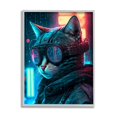 thumbnail image 1 of Stupell Industries Cybercat Futuristic Animal Goggles Animals & Insects Painting Gray Framed Art Print Wall Art, 1 of 5