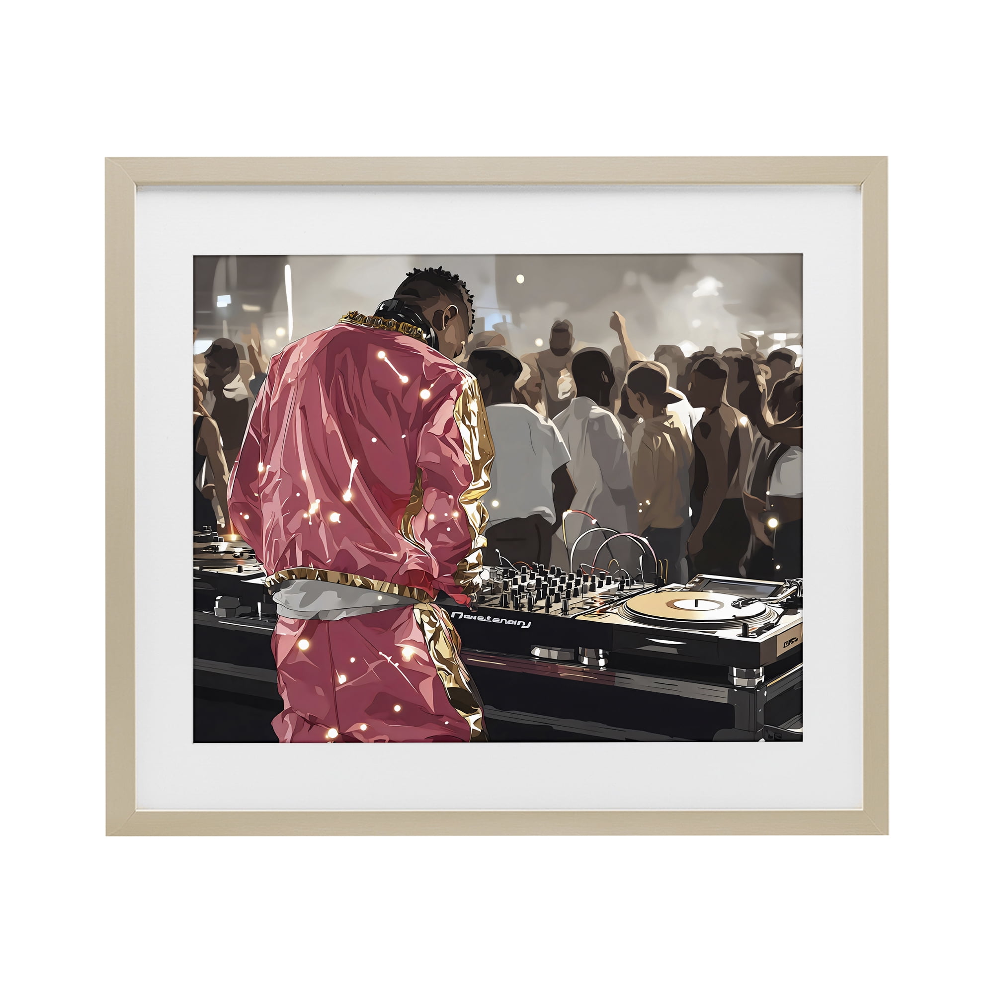 Stupell Industries DJ Performance At Nightclub Birch Framed Print Under Glass, design by Franklyn Gregory