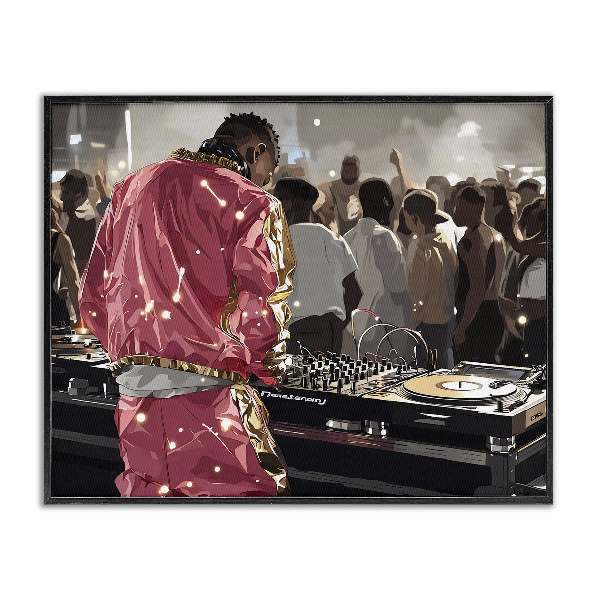 Stupell Industries DJ Performance At Nightclub Black Framed Giclee Art, design by Franklyn Gregory