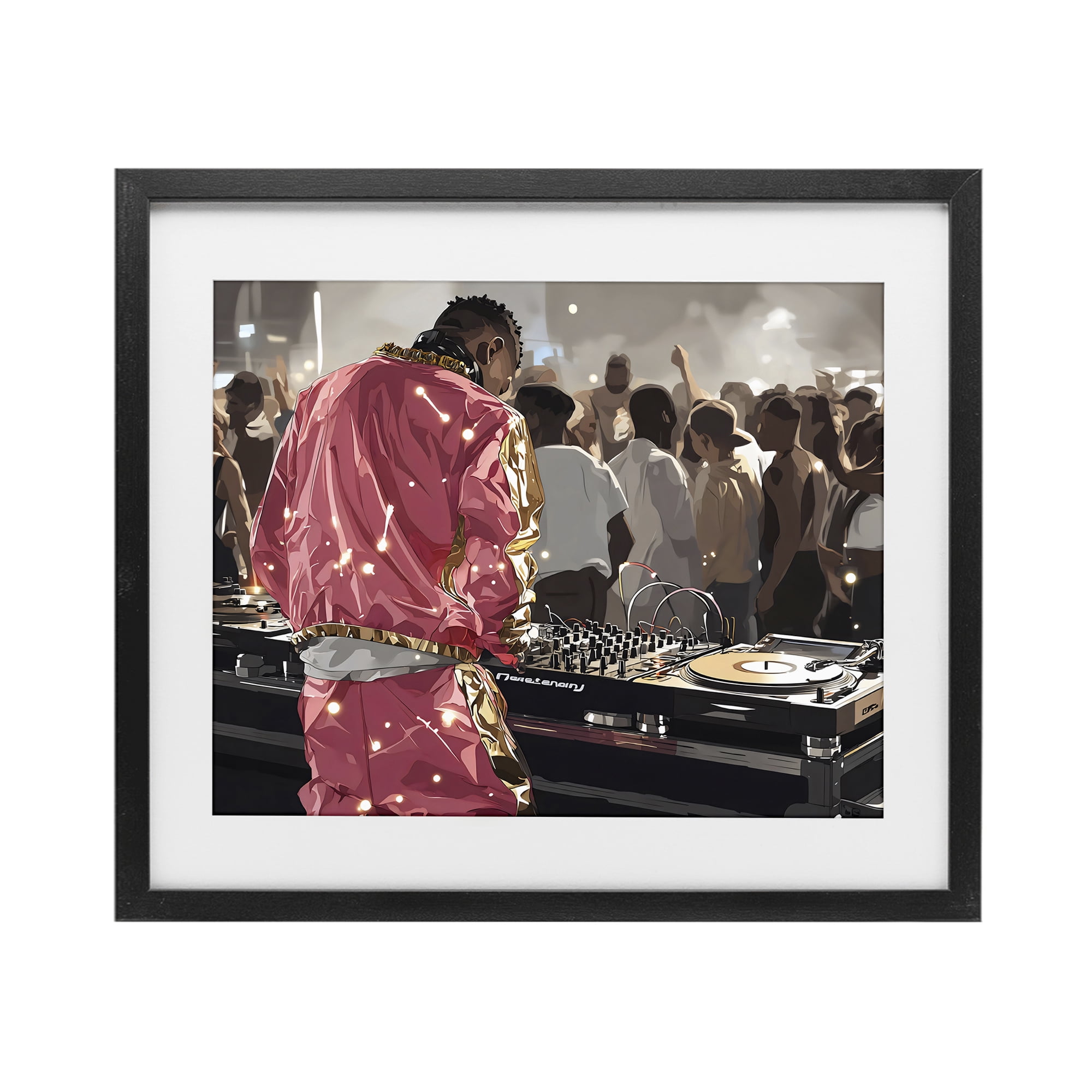 Stupell Industries DJ Performance At Nightclub Black Framed Print Under Glass, design by Franklyn Gregory
