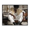 thumbnail image 1 of Stupell Industries Art Deco DJ with Record Collection Black Framed Giclee Art, 30 x 24, by Franklyn Gregory, 1 of 8