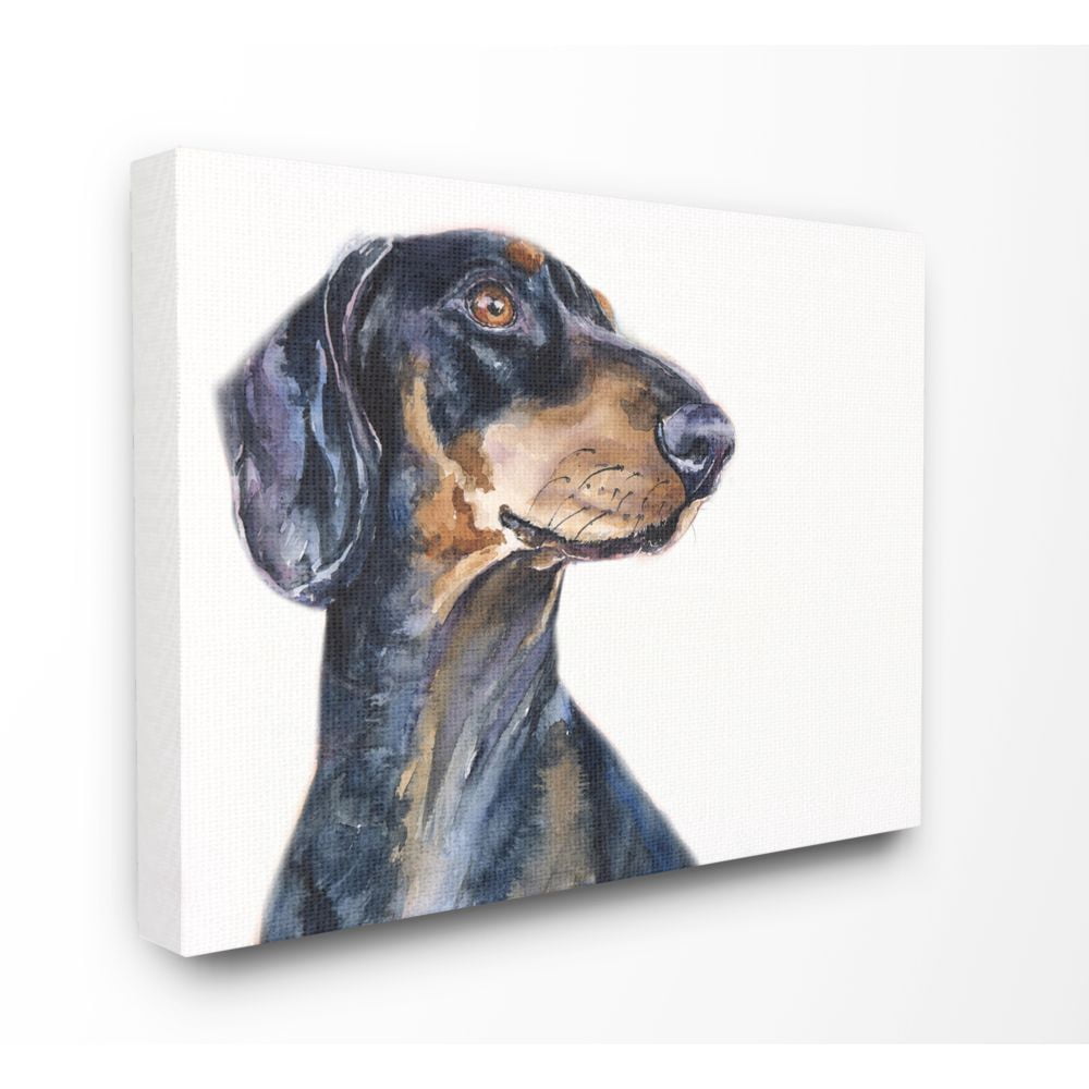 Stupell Industries Dachshund Dog Pet Animal Watercolor Painting Canvas Wall Art by George Dyachenko