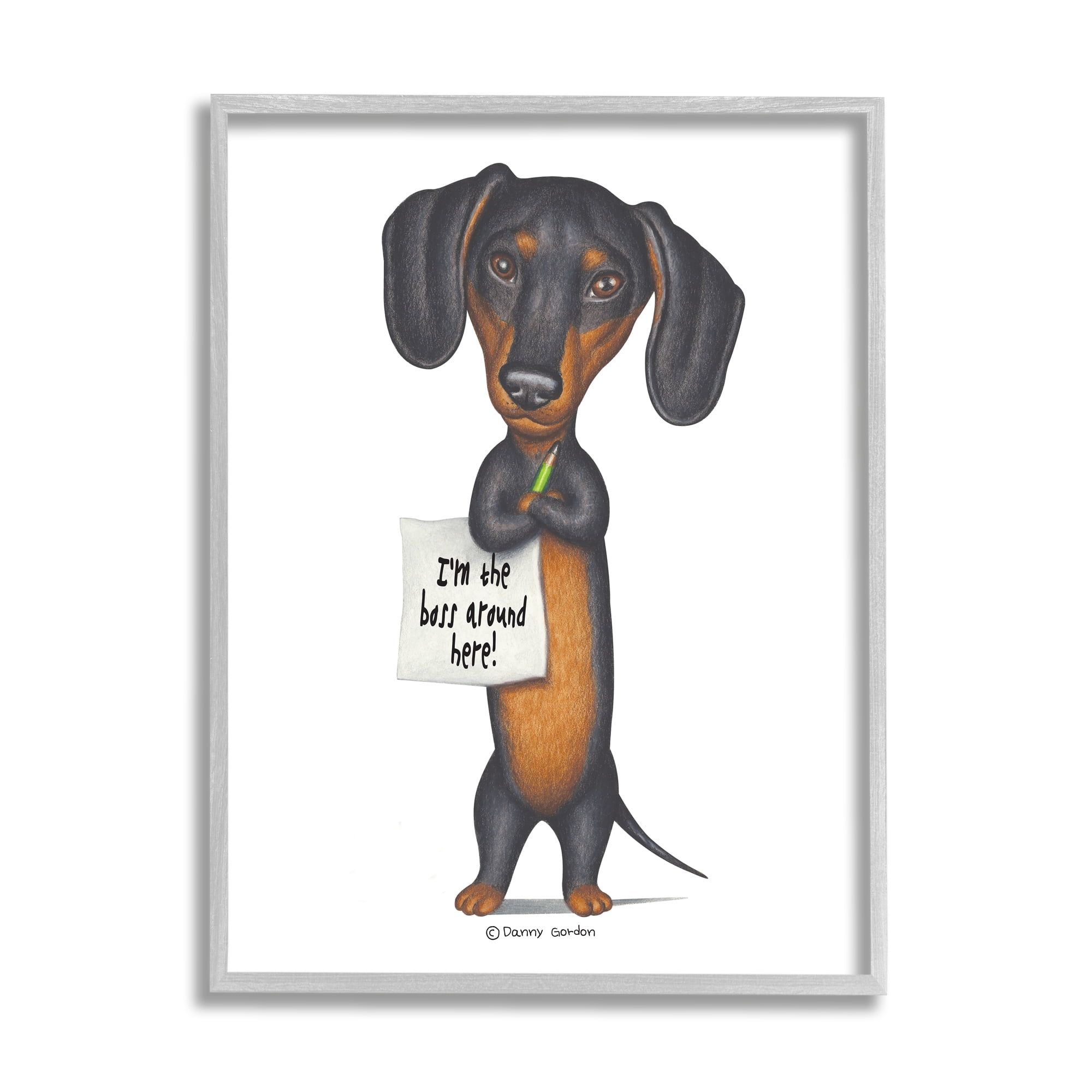 Stupell Industries Dachshund 'I'm The Boss' Fun Family Pet Phrase, 24 x 30,Design by Danny Gordan