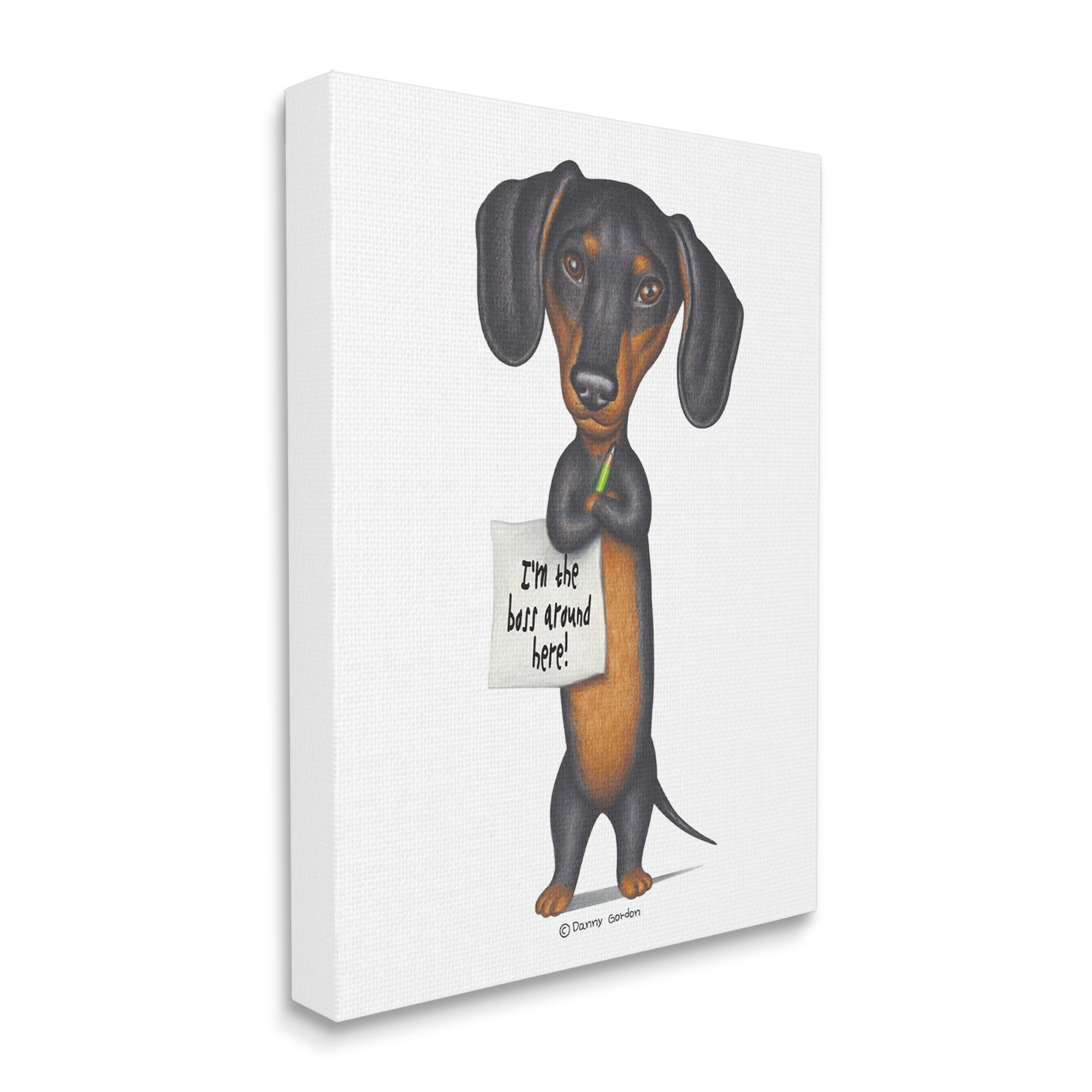 Stupell Industries Dachshund 'I'm The Boss' Fun Family Pet Phrase Designed by Danny Gordan