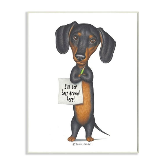 Stupell Industries Dachshund 'I'm The Boss' Fun Family Pet Phrase Designed by Danny Gordan
