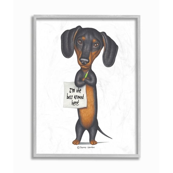 Stupell Industries Dachshund 'I'm The Boss' Fun Family Pet Phrase Designed by Danny Gordan