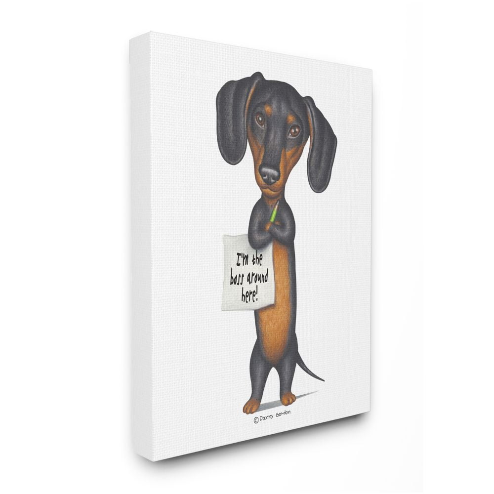 Stupell Industries Dachshund 'I'm The Boss' Fun Family Pet Phrase Designed by Danny Gordan