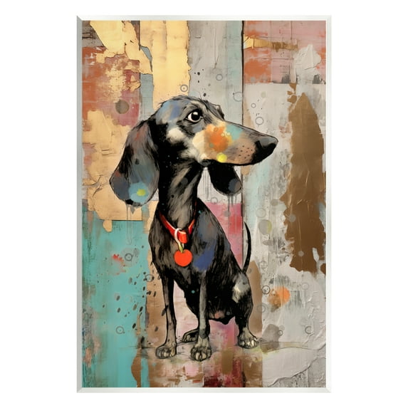 Stupell Industries Dachshund Modern Collage Animals & Insects Painting Unframed Art Print Wall Art, 13 x 19