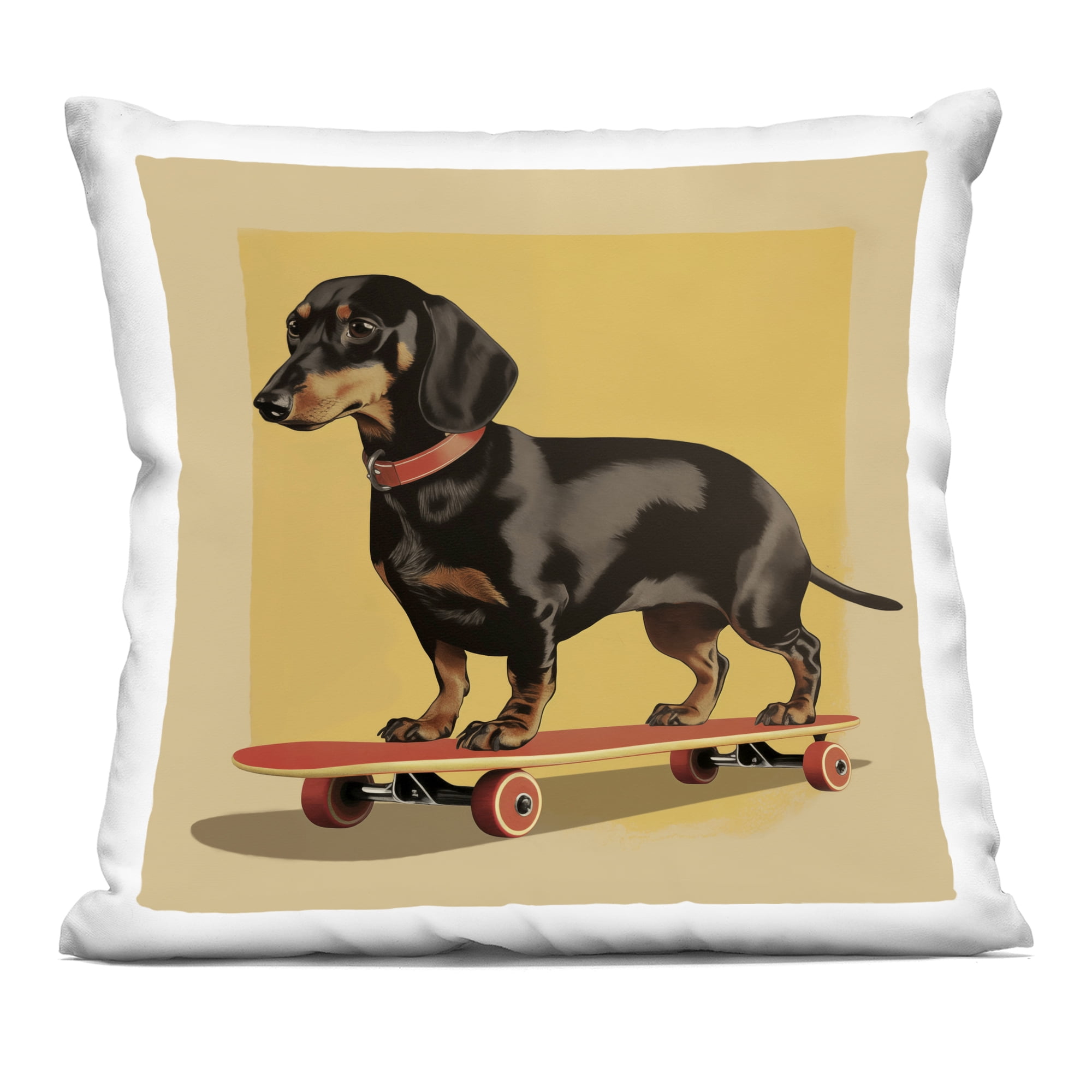 Stupell Industries Dachshund on Red Skateboard Decorative Printed Throw Pillow, design by Andreas Magnusson, 18 x 7 x 18