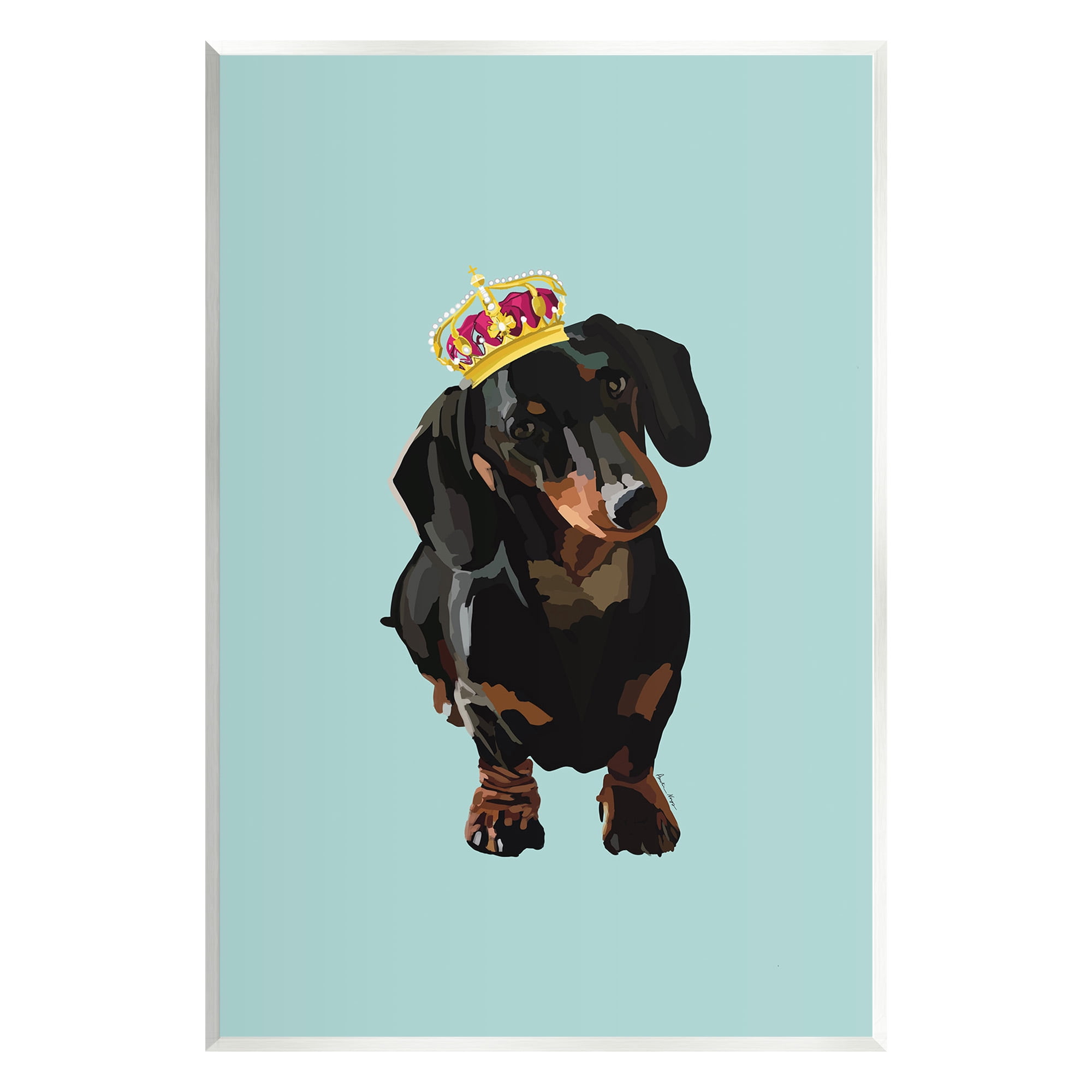 Stupell Industries Dachshund with Royal Crown Animals & Insects Painting Unframed Art Print Wall Art, 10 x 15