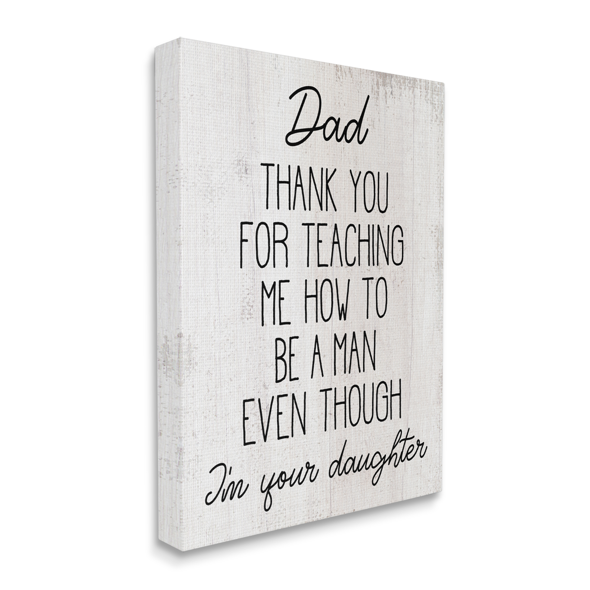 Stupell Industries Dad Thank You Phrase Family Daughter Humor Inspirational Painting Gallery Wrapped Canvas Art Print Wall Art, 24 x 30
