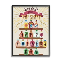 Stupell Industries Dad You're Top Shelf Phrase Holiday Painting Black Framed Art Print Wall Art
