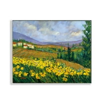 Stupell Industries Daffodil Field by Farm Landscape & Nature Painting Unframed Art Print Wall Art, 14 x 11