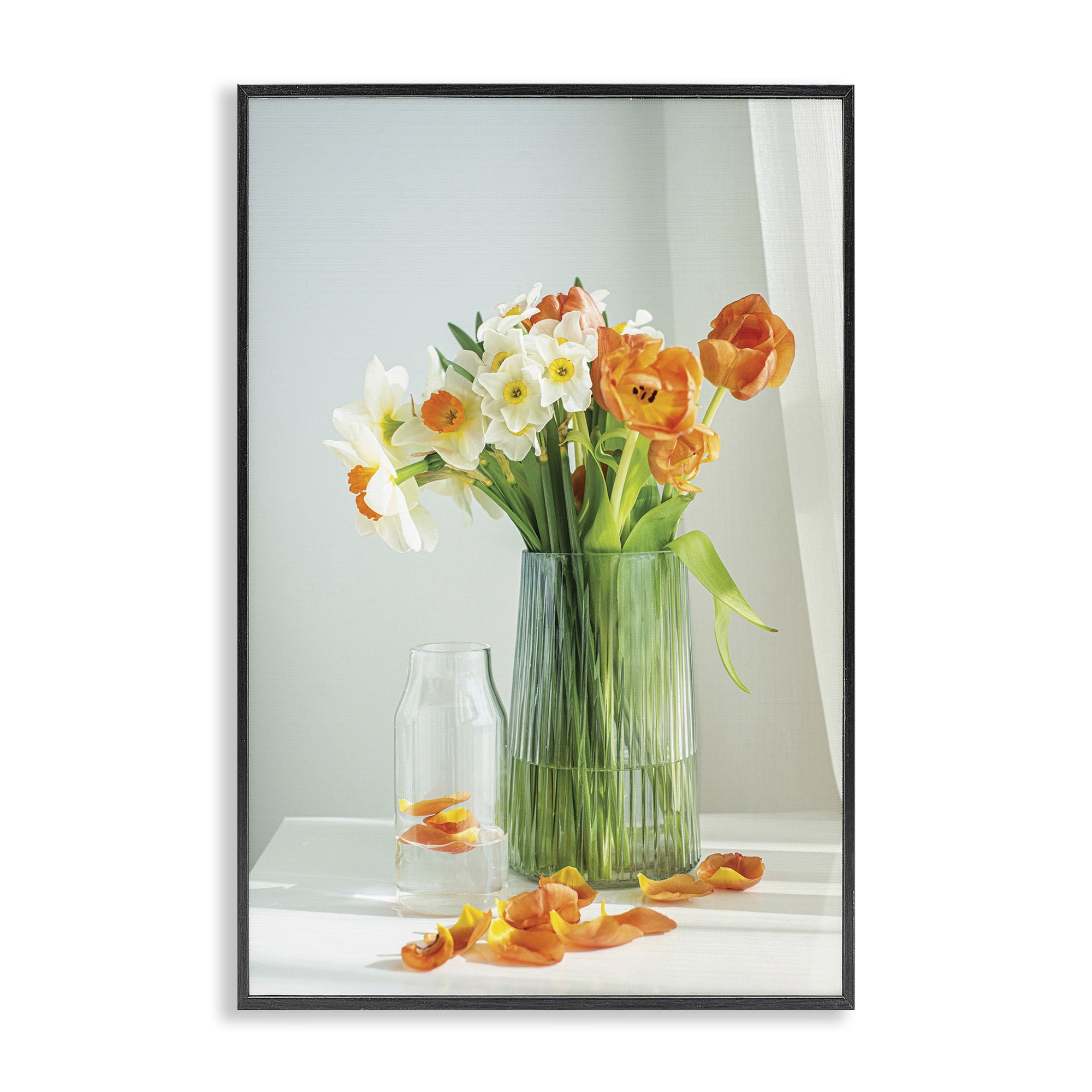 Stupell Industries Daffodil Still Life Botanical & Floral Photography Black Framed Art Print Wall Art, 16 x 24