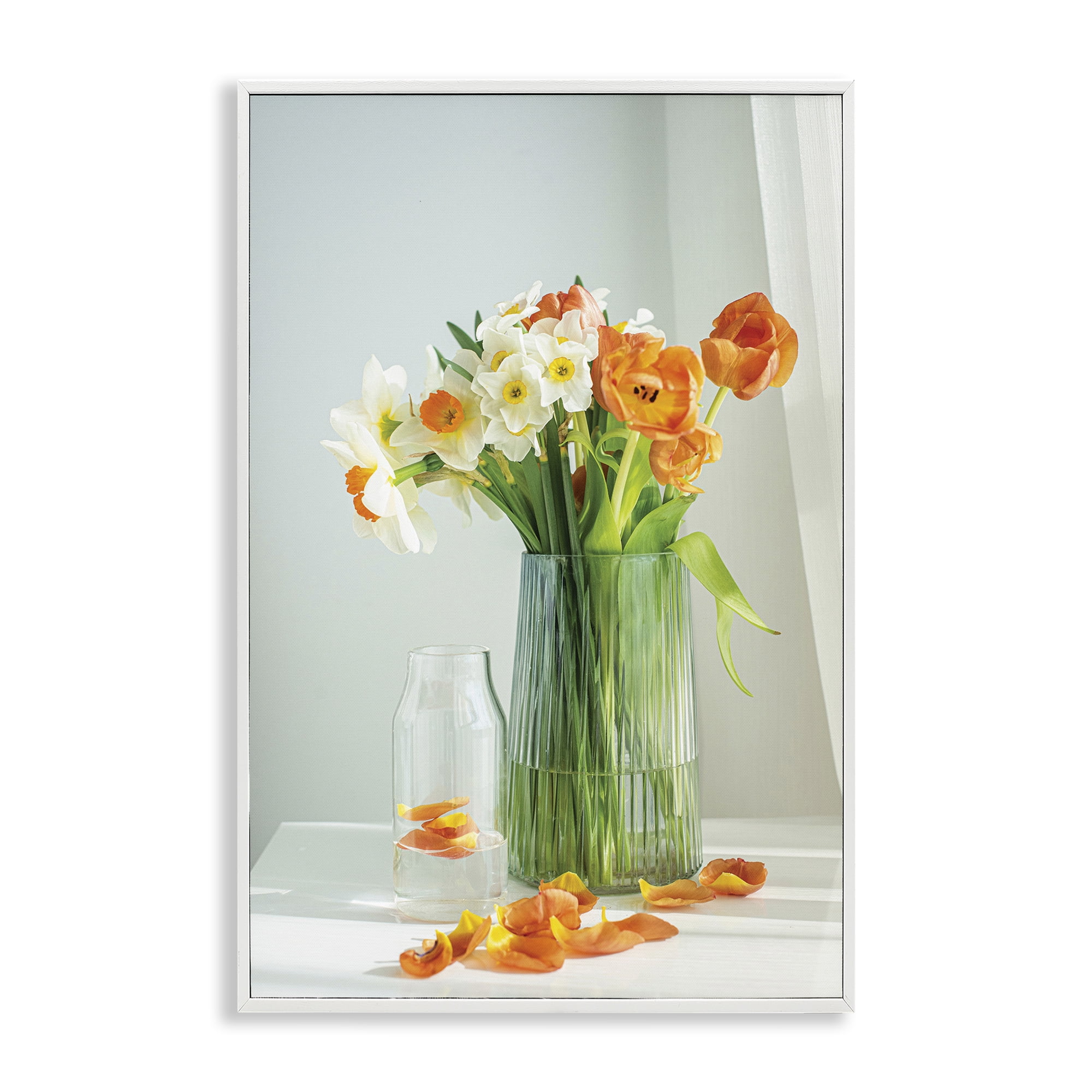 Stupell Industries Daffodil Still Life Botanical & Floral Photography White Framed Art Print Wall Art, 12 x 18