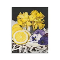 Stupell Industries Daffodils & Lemons Still Life Food & Beverage Painting Unframed Art Print Wall Art, 11 x 14