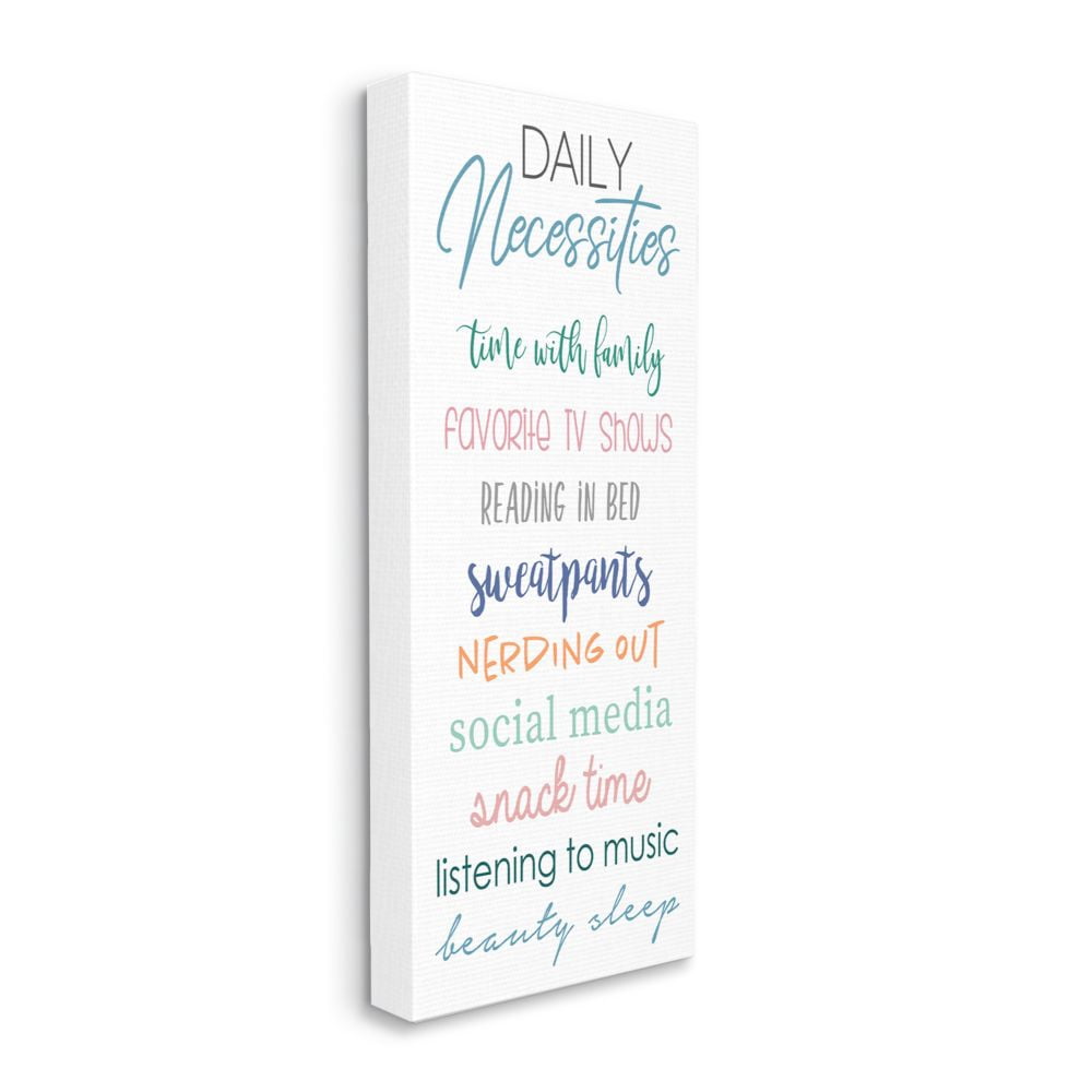 Stupell Industries Daily Necessities Home Relaxation Self-Care List Canvas Wall Art Design by Anna Quach, 17" x 40"