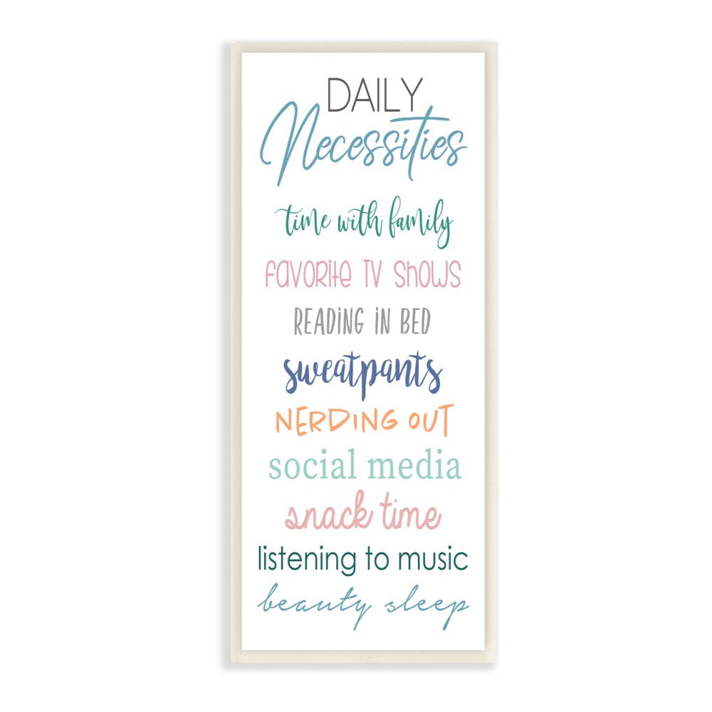 Stupell Industries Daily Necessities Home Relaxation Self-Care List Inspirational Painting Unframed Art Print Wall Art, 7 x 17