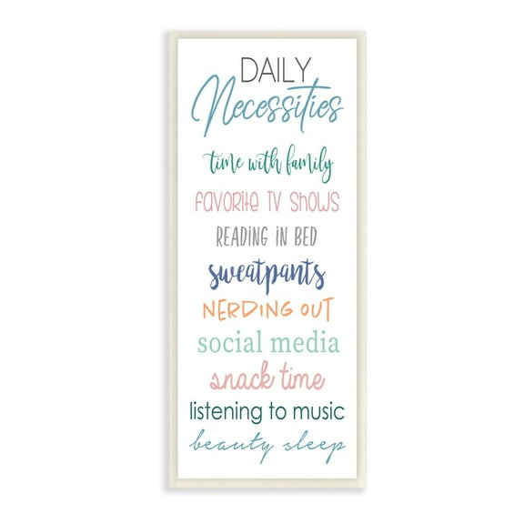 Stupell Industries Daily Necessities Home Relaxation Self-Care List Inspirational Painting Unframed Art Print Wall Art, 7 x 17