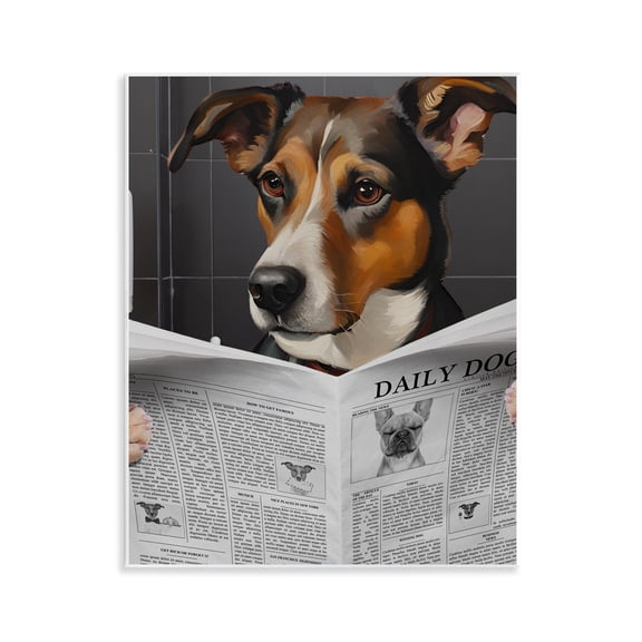 Stupell Industries Daily Poochie Bathroom Humor Wall Plaque Art design by Jesse Keith, 14 x 11