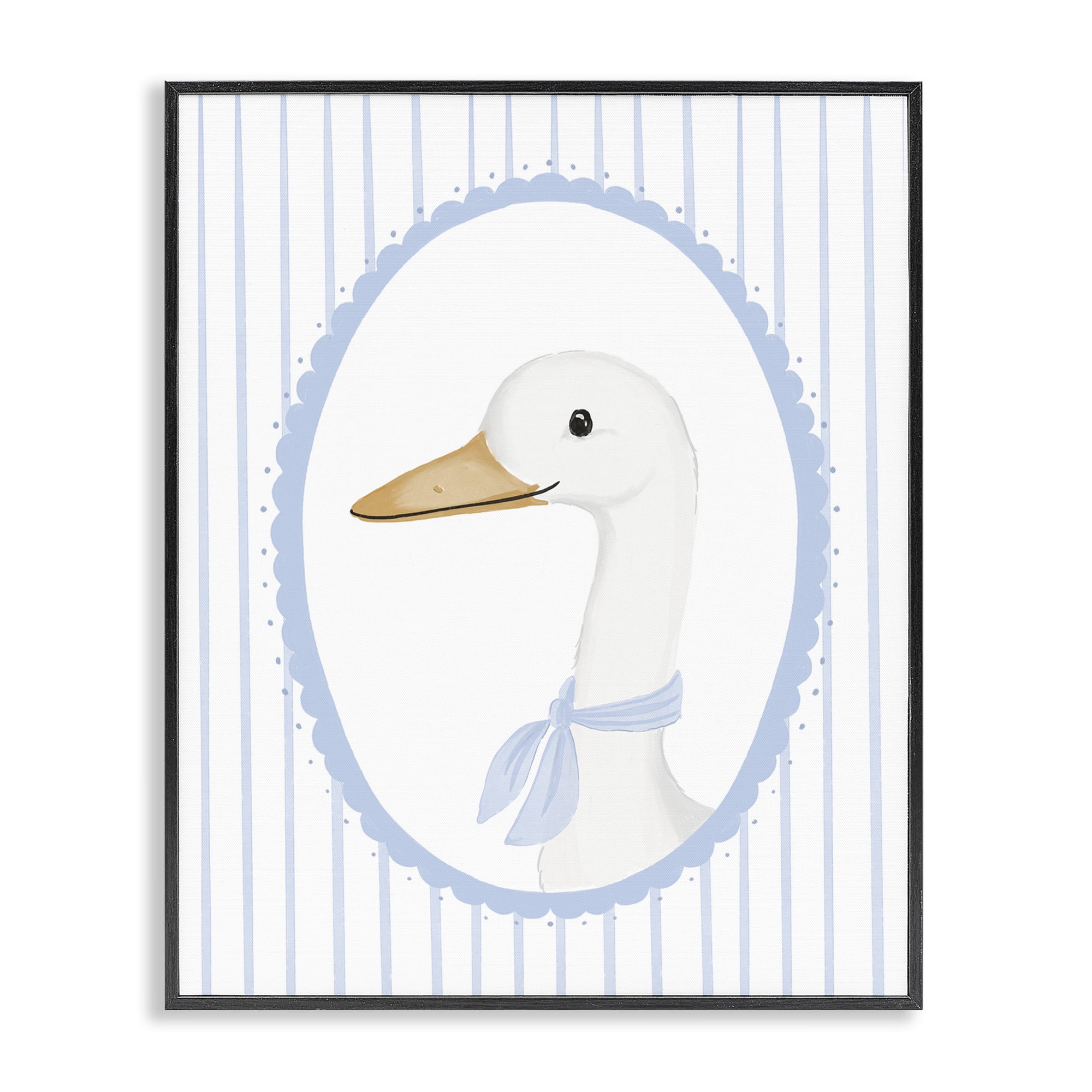 Stupell Industries Dainty Bordered Duck Black Framed Giclee Art, design by Cherrywood Lane