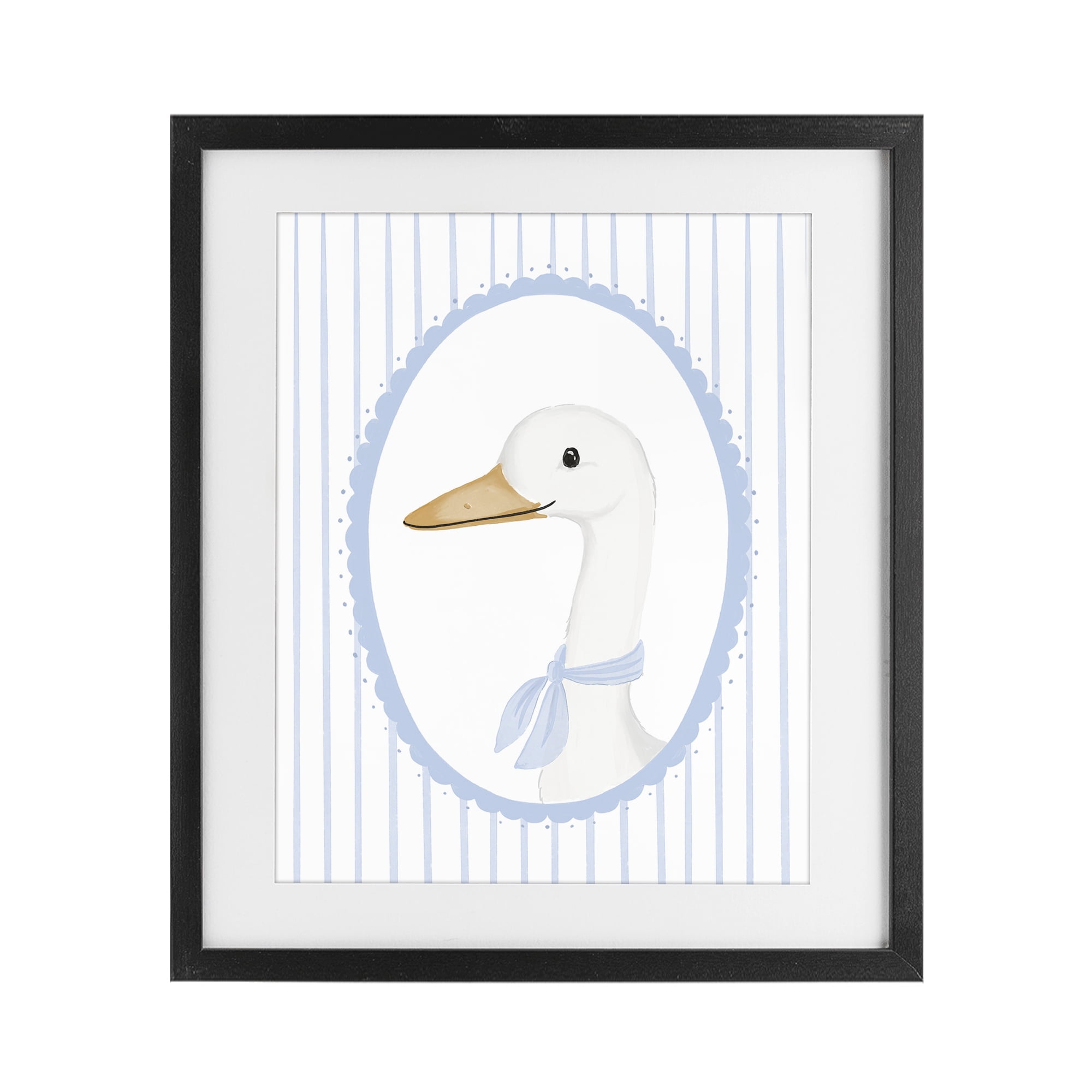 Stupell Industries Dainty Bordered Duck Black Framed Print Under Glass, design by Cherrywood Lane