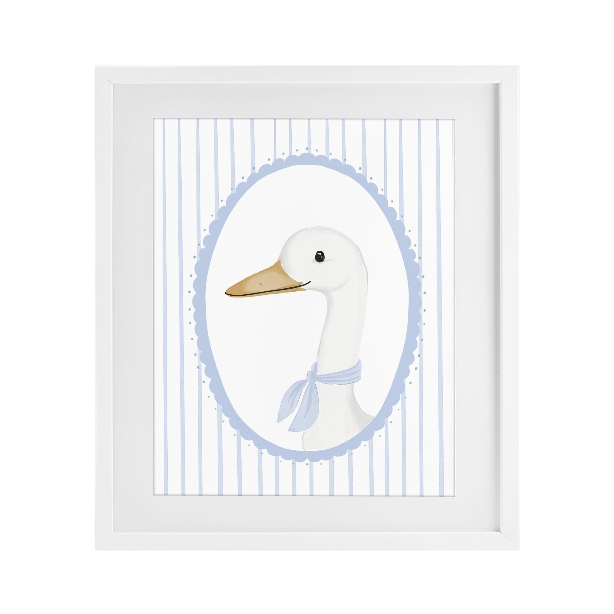 Stupell Industries Dainty Bordered Duck White Framed Print Under Glass, design by Cherrywood Lane
