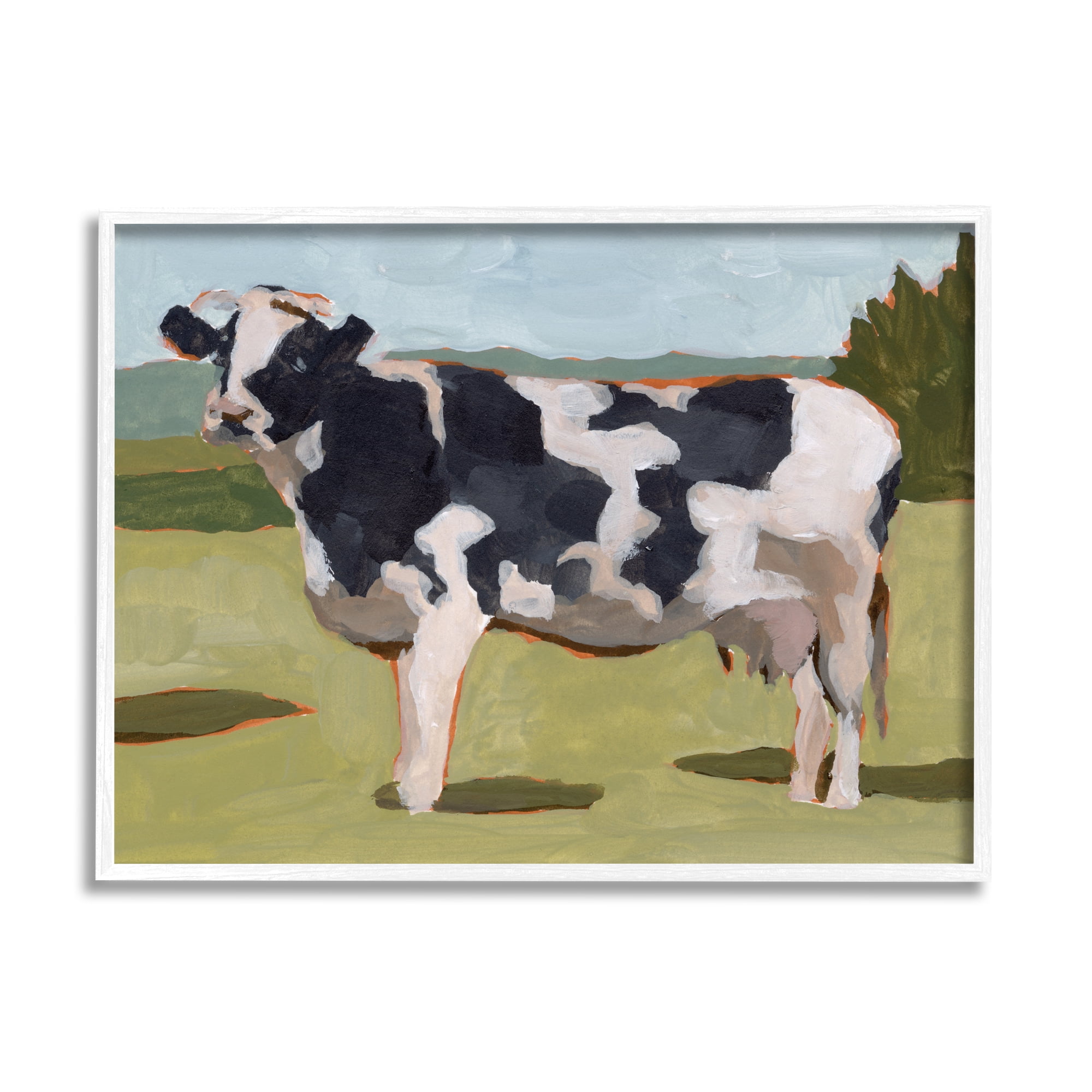 Stupell Industries Dairy Farm Cow Grazing Country Cattle Traditional Painting, 14 x 11, Design by Melissa Wang